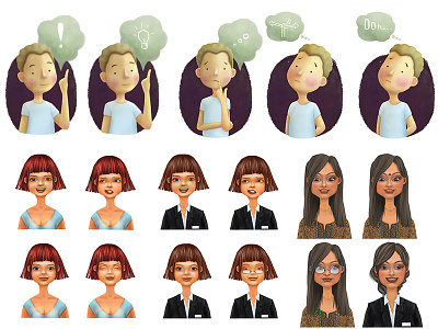 Cartoon Characters design boy cartoon character emotions girl people woman