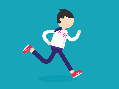 runing boy boy character illustration nike run ＃flat