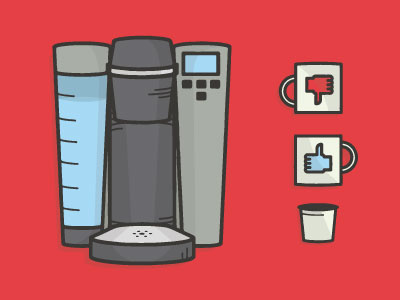 Single Serve Coffee coffee flat illustration keurig line shading shadow shape texture vector