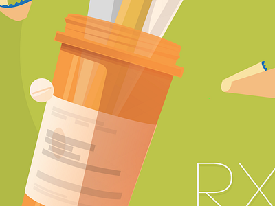 Pill bottle detail illustration kareo medical poster vector