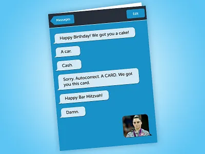Birthday Card autocorrect birthday birthday card funny illustration iphone lol text