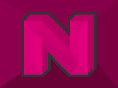 Letter N custom type design illustration letter lettering magenta type typography