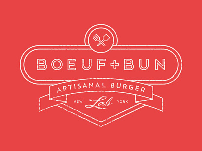 Boeuf+Bun brand bun burger grill icon logo mark type