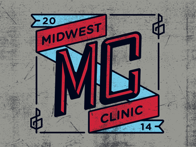 Midwest Clinic 2014 chicago clef clinic flag mc music orchestra ribbon screenprint treble