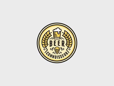 Connoisseur badge beer beer glass circle craft beer crest hops identity illustration ipa logo logo design seal wheat wheat logo