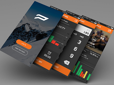 Beta UI for Push android fitness flat ios orange strength ui wearable