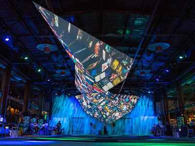 Not your normal projection screen... 3d mapping design event design experience f8 facebook projection