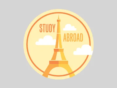 study abroad sticker eiffel tower flat icon paris sticker travel