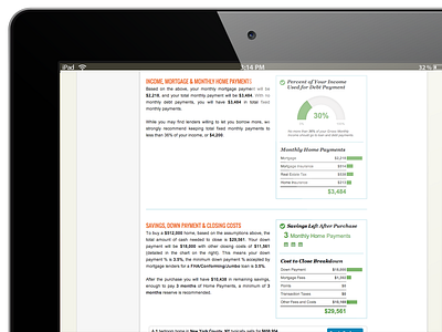 Detail from SmartAsset "How Much Home Can I Afford?" product design ui user experience ux web app website