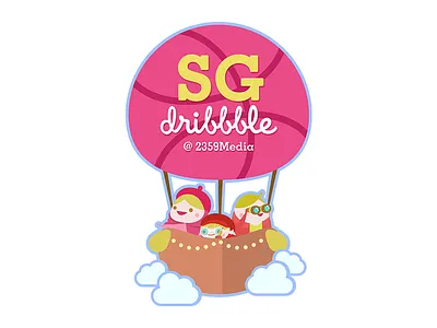 Singapore Dribbble MeetUp ! balloon design dribbble illustration meetup merlion singapore sticker