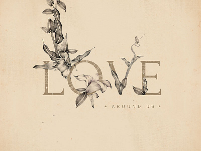 LOVE (around us) abstract card enjoy flowers love ornament packing passion sketch symbol wallpaper you