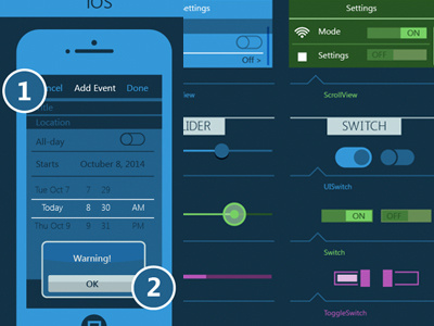 UI Features design illustration phone ui