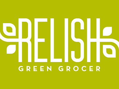 Relish branding custom type design food logo