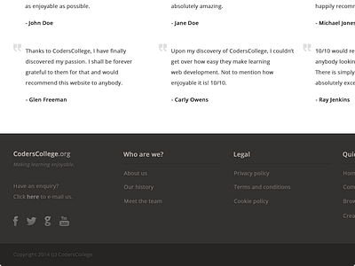 CodersCollege Footer coderscollege footer homepage image lessons photo teach tutorials