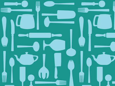 Utencils fork knife pattern spoon vector