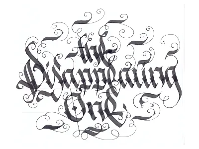 Dissipate (The Calligraphy) - rebound black calligraphy ink lettering music typeface