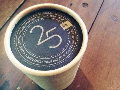 25th Anniversary Monogram 25 anniversary branding mailing tube monogram storytelling