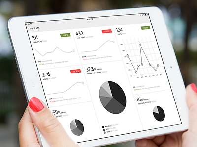 Squarespace Metrics for iPad app data numbers stats ui