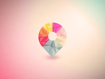 Paper pin color colorwheel icon illustration logo paper pin warm wheel