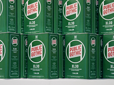 Public Gothic 1 Gallon a2591 antrepo can condensed font type typography vintage