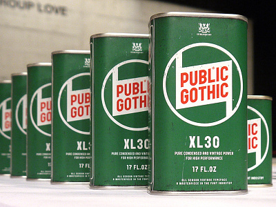 Public Gothic 17 FL.OZ a2591 antrepo can condensed font switzerland type typography vintage zurich