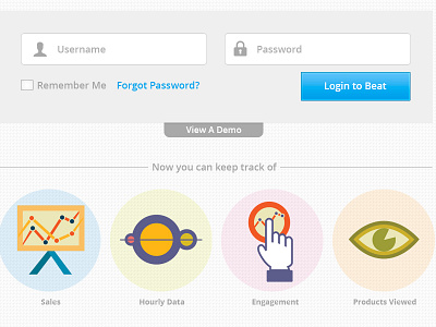 Beat Login UI analytics beat icons login screen ui