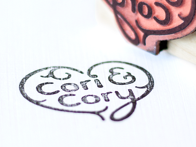 Cori & Cory ampersand black heart rubber stamp simple stamp wedding