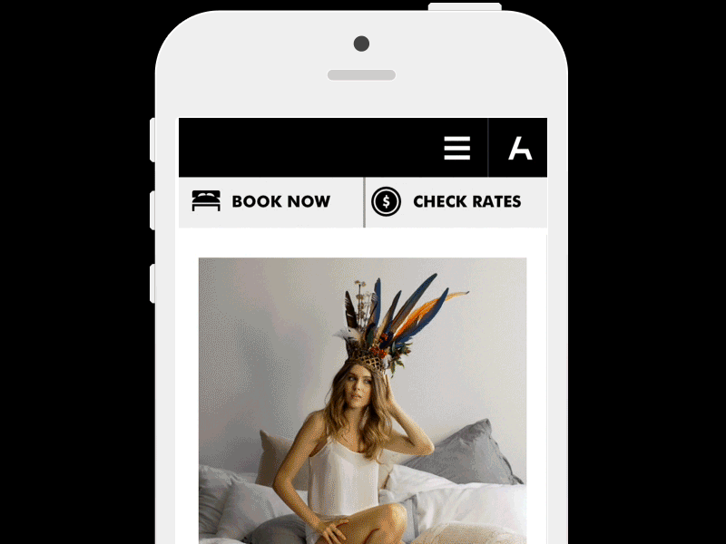 Art Series Hotel Mobile Menu animated content filter hotel iphone menu mobile panels responsive