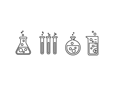 Beakers beakers branding icons line line art logo minimal school science scientist series vector