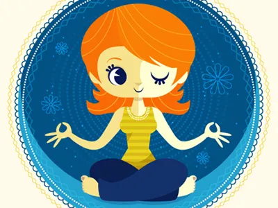 Take a deep breath art cute editorial exercise health illustration magazine meditation relaxation vector yoga