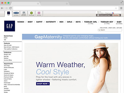 Gap European Women's Directory Page design designer desktop fashion gap ui ux visual web