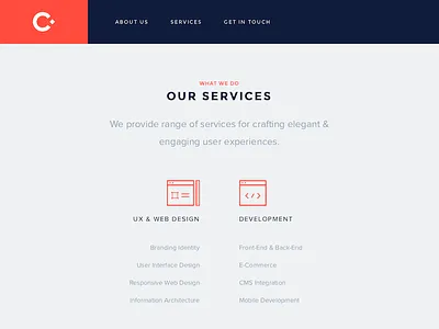 New Craftified clean flat logo minimal orange portfolio redesign responsive studio ui