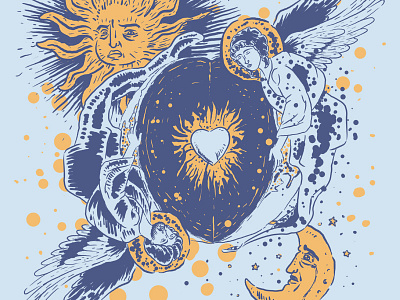 KISHI BASHI "Bittersweet Genesis for Him & Her" SHIRT design heart illustration kishi bashi moon shirt sun