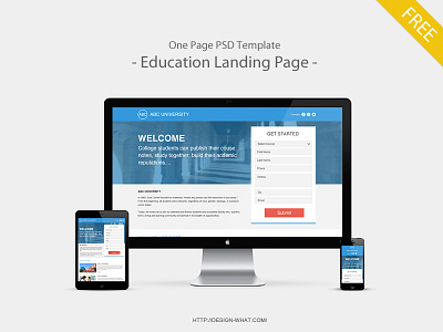 Education Landing Page online university request information responsive university teacher university landing page