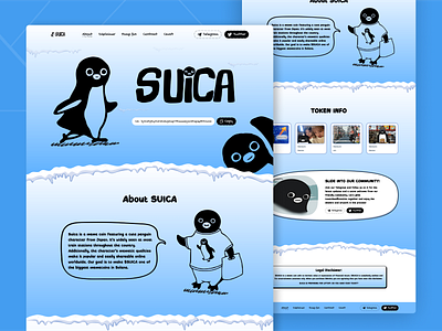 SUICA - Meme Con coin crypto crypto token mem mem coin meme meme coin development meme coin landing page meme coin web design meme coin website design meme token meme ui template token ui wallet web design website