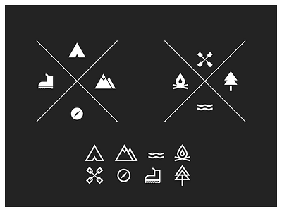 Super Simple Camping Icons camping iconography icons pictograms