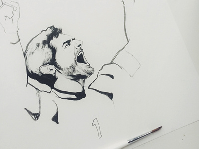 Iker Casillas art football goalkeeper iker casillas illustration ink portrait real madrid