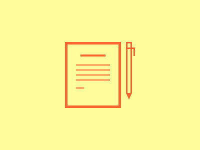 Pen & Paper document flat icon paper pen