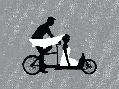 Cargo Bike Bride & Groom bike bride groom invitation maker of rad sneak peek wedding work in progress