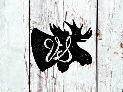 Secret Logo In Progress barnboard black distressed hand lettering moose white wood