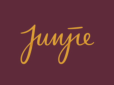 Junjie handwritten logo script