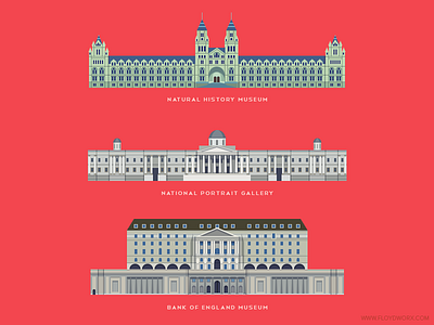 Infographic elements building flat gallery house london museum national