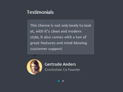 Luca Testimonials Dark dark footer testimonial testimonials theme widget wordpress