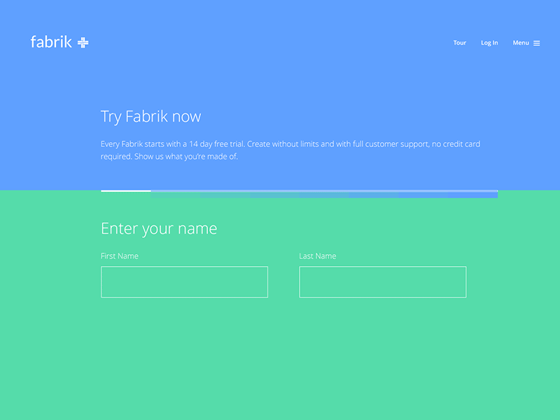 Fabrik Signup Process 2014 design desktop device fabrik interface responsive signup tablet ui ux website