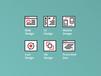 Service Icons clean design flat icon icons illustration set ui ux web design