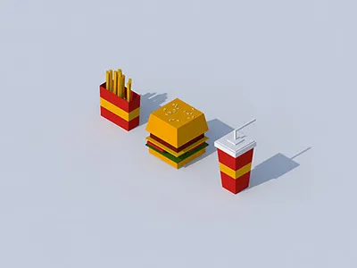 junk food 3d after effects cinema 4d food fries hamburger junk photoshop renatorena render