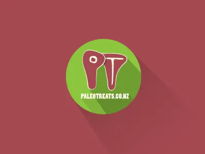 Paleo Treats design flat illustration long shadow meat paleo