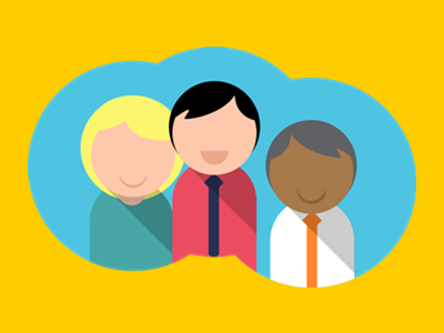 Assemble project team business character illustration project
