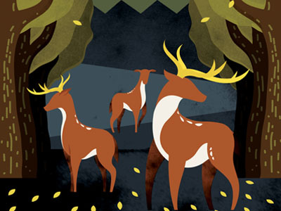 Dark Forrest deer drawing forrest illustration nature trees woods