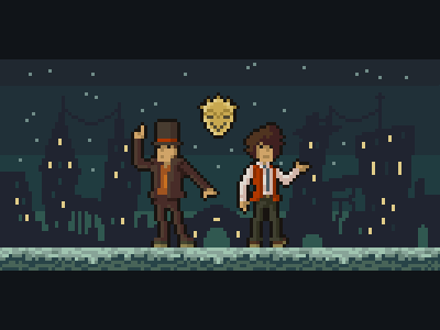 Professor Layton [gif] animation design game gaming gif illustration pixel pixel art professor layton